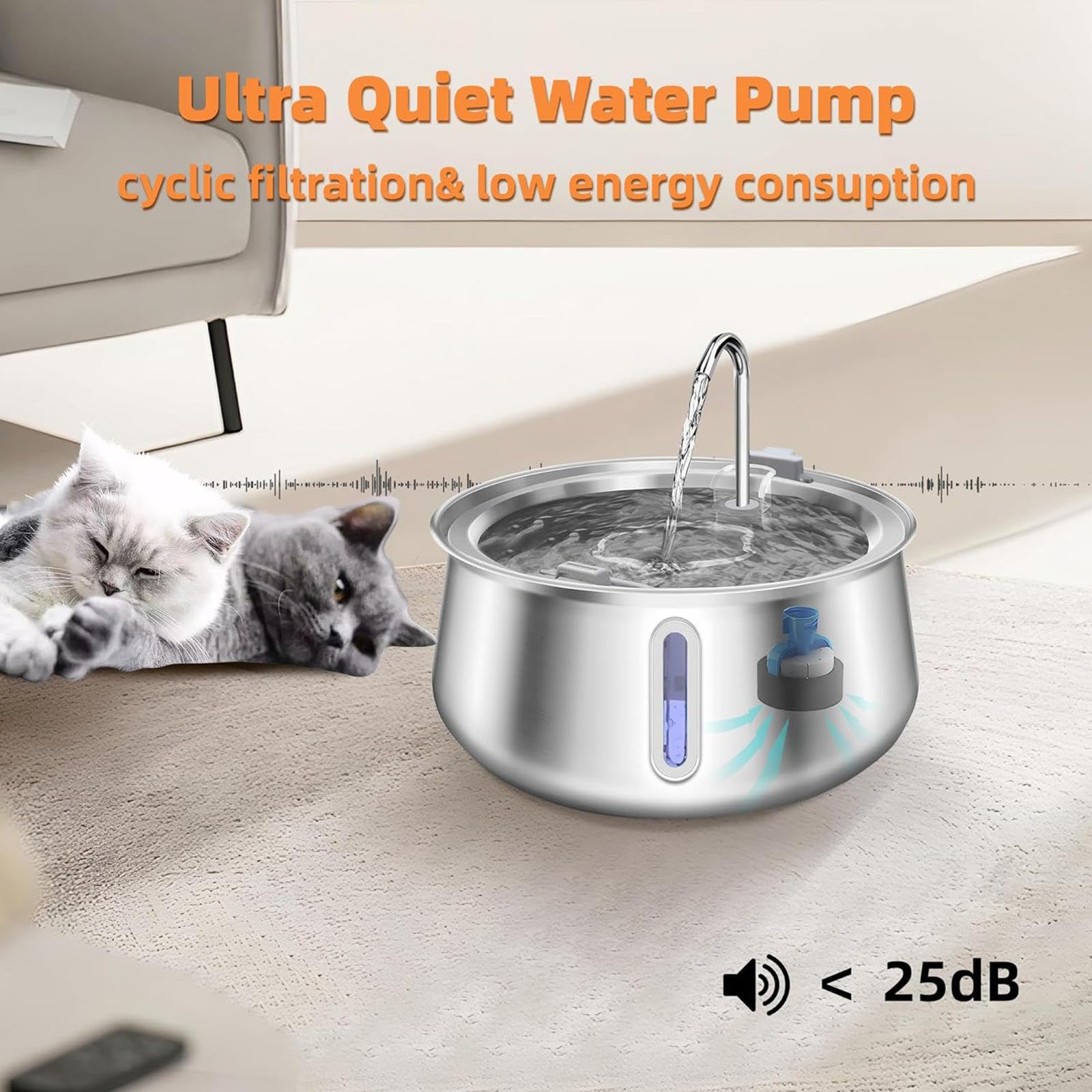 Amazon | 猫 水飲み器 ステンレス製 4L大容量 自動給水器 多頭